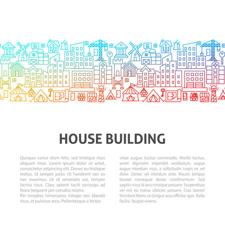 House Building Line Templateのイラスト素材