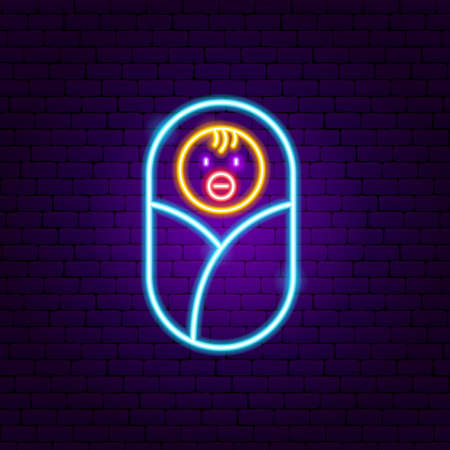 Baby Neon Signのイラスト素材