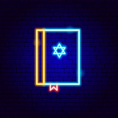 Jewish Bible Neon Signのイラスト素材