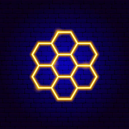 Honey Comb Neon Signのイラスト素材