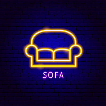 Sofa Neon Labelのイラスト素材