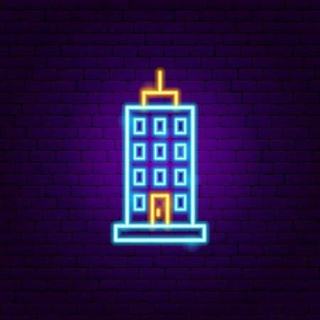 Skyscraper Neon Signのイラスト素材