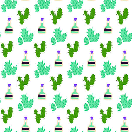 Cactus Tequila Seamless Patternのイラスト素材