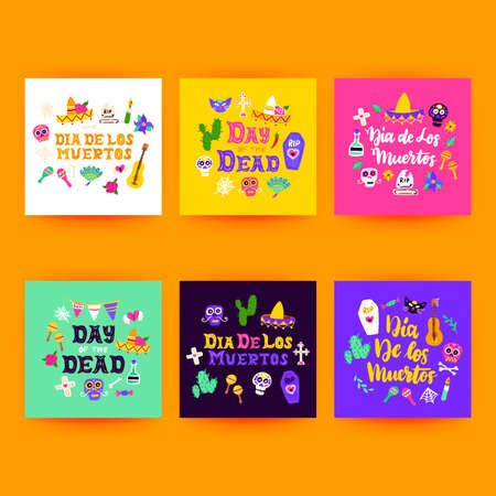 Dia Los Muertos Postcardsのイラスト素材