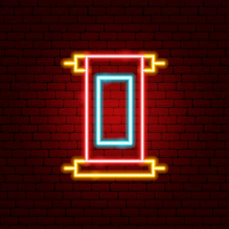 Chinese Scroll Neon Signのイラスト素材