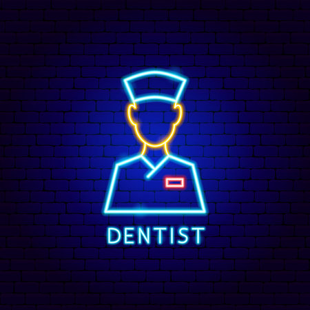 Dentist Neon Labelのイラスト素材