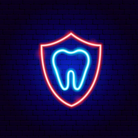 Protect Tooth Neon Signのイラスト素材