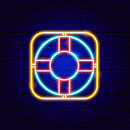 Lifebuoy Neon Signのイラスト素材