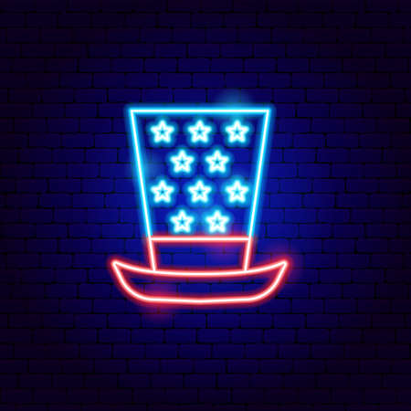 Uncle Sam Hat Neon Signのイラスト素材