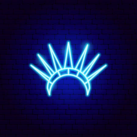 Crown Statue of Liberty Neon Signのイラスト素材