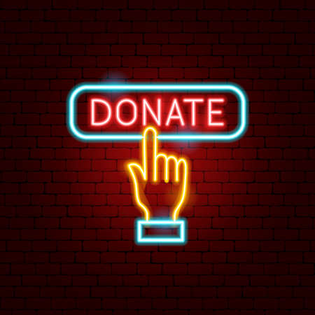 Donate Neon Signのイラスト素材