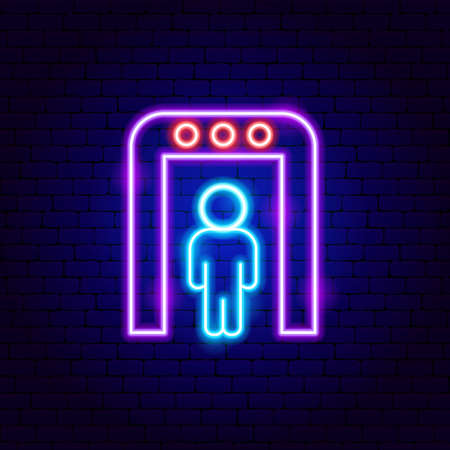 Airport Security Arc Neon Signのイラスト素材