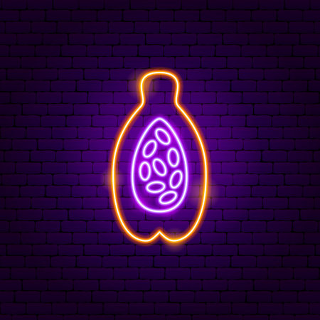 Papaya Seed Neon Signのイラスト素材