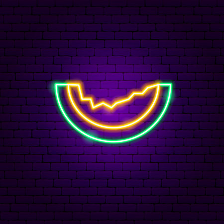 Melon Slice Neon Signのイラスト素材