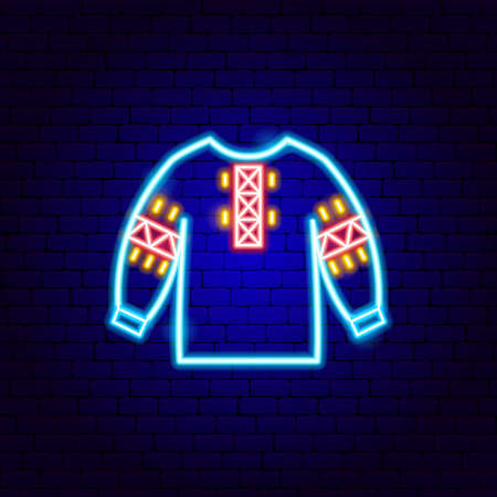 Embroidered Shirt Neon Signのイラスト素材