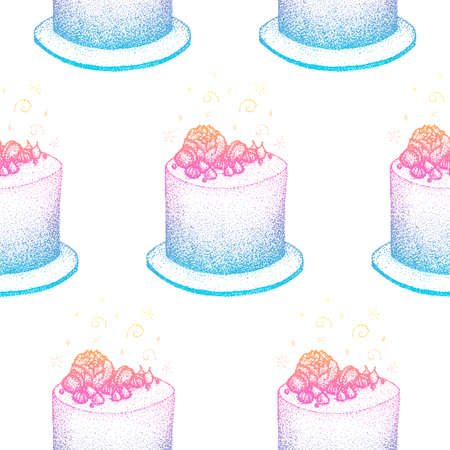 Birthday Cake Seamless Pattern