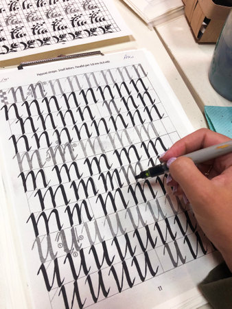 Prescription Calligraphy Italic Drawingの写真素材