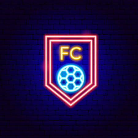 Football Club Neon Signのイラスト素材