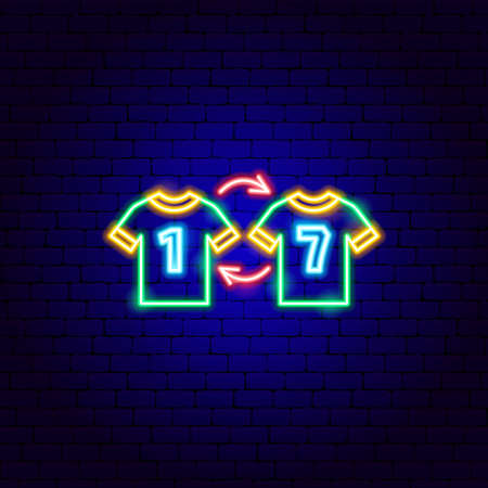 Substitution of a Soccer Player Neon Signのイラスト素材