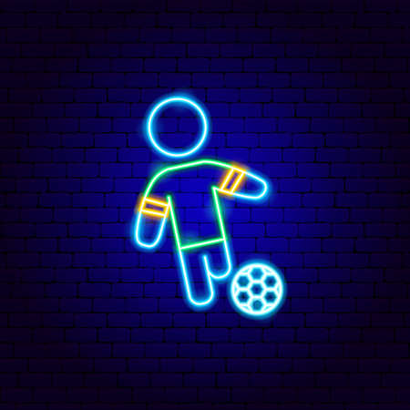 Soccer Player Neon Signのイラスト素材