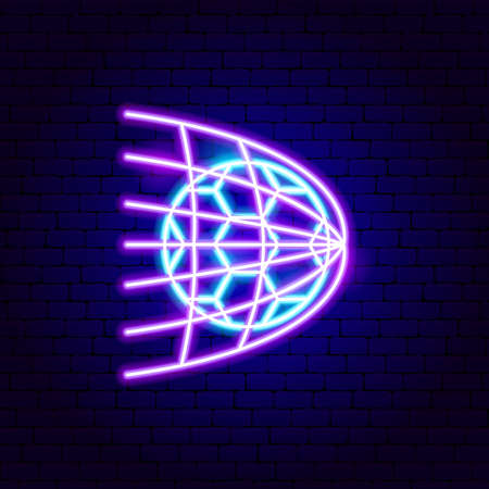 Soccer Goal Neon Signのイラスト素材