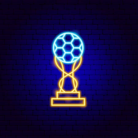 Soccer Award Cup Neon Signのイラスト素材