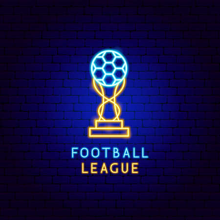 Football League Neon Labelのイラスト素材