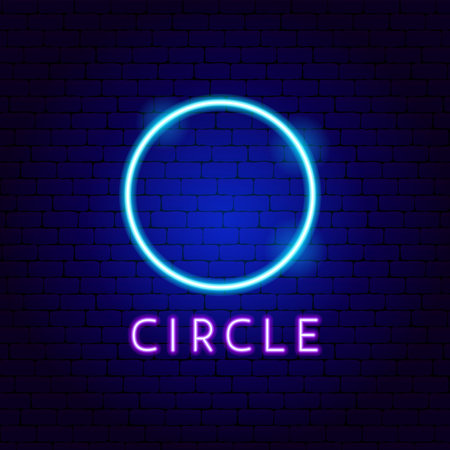 Circle Neon Labelのイラスト素材