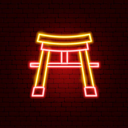 Japan Arch Gate Neon Signのイラスト素材