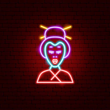 Geisha Neon Signのイラスト素材