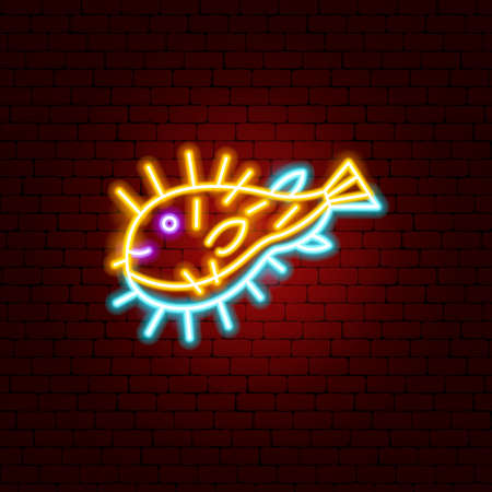Fuga Fish Neon Signのイラスト素材