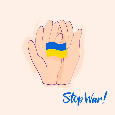 Banner Stop War in Ukraineのイラスト素材