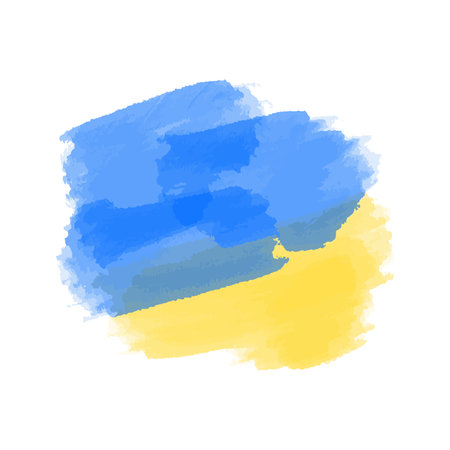 Watercolor Splash Ukrainian Flagのイラスト素材