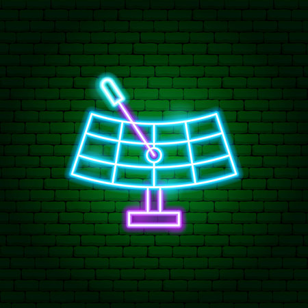 Satellite Antenna Neon Signのイラスト素材