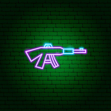 Rifle Neon Signのイラスト素材