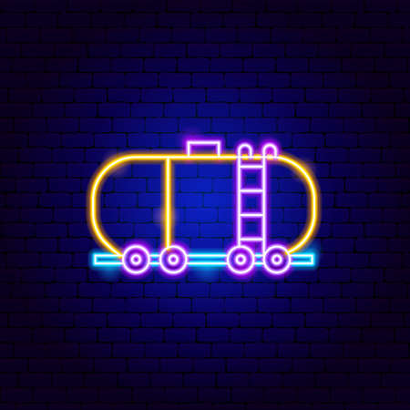 Oil Cisterne Vehicle Neon Signのイラスト素材