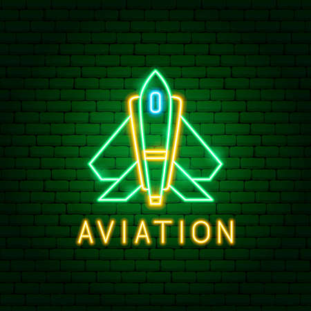 Aviation Neon Labelのイラスト素材