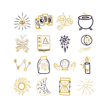 Mystery Doodle Set Isolatedのイラスト素材