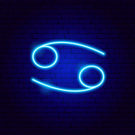 Cancer Zodiac Neon Signのイラスト素材