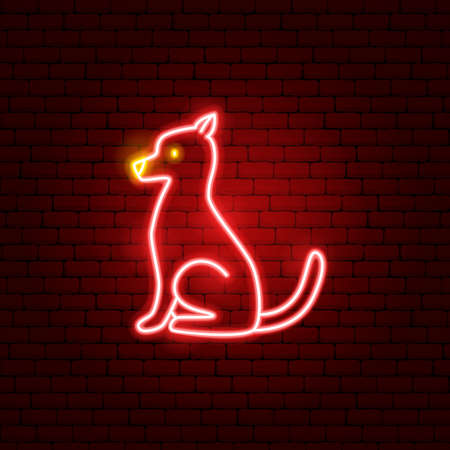 Dog Chinese Zodiac Neonのイラスト素材