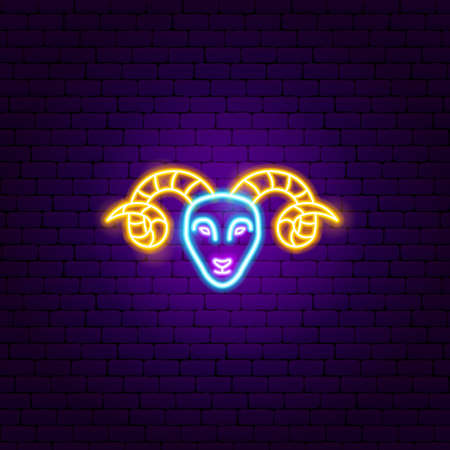 Aries Zodiac Neonのイラスト素材