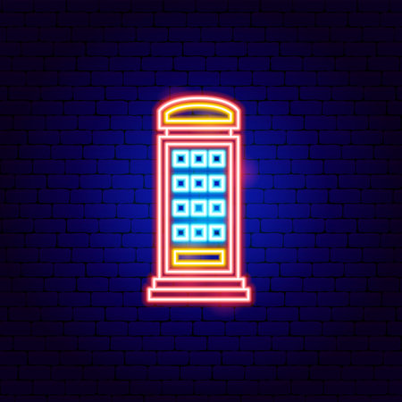 England Call-box Neon Signのイラスト素材