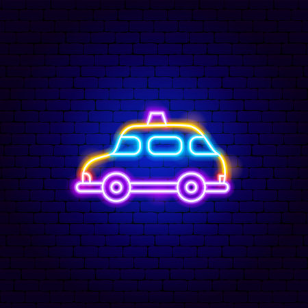 Taxi Cab Neon Signのイラスト素材