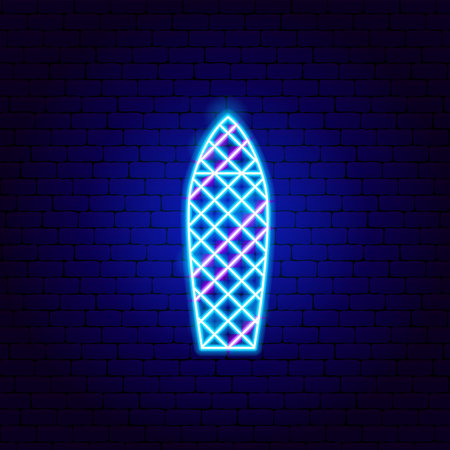30 St Mary Axe Tower Neon Signのイラスト素材
