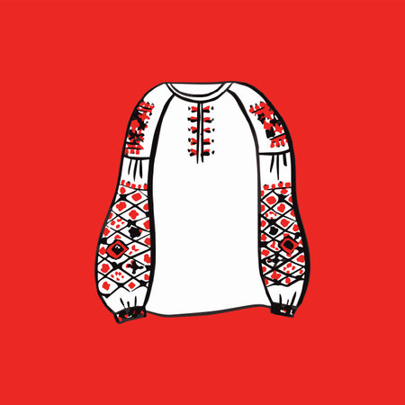Woman Ukraine Embroidery Shirtのイラスト素材