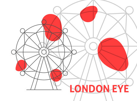 London Eye Line Bannerのイラスト素材