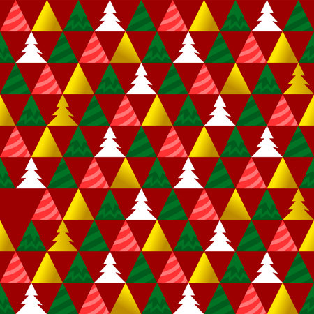 Triangle Christmas Tree Seamless Patternのイラスト素材