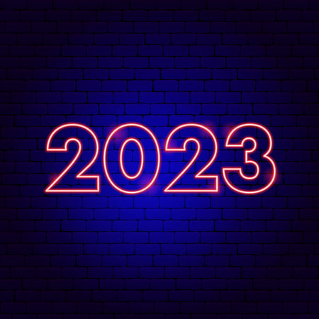 2023 Red Neon Yearのイラスト素材