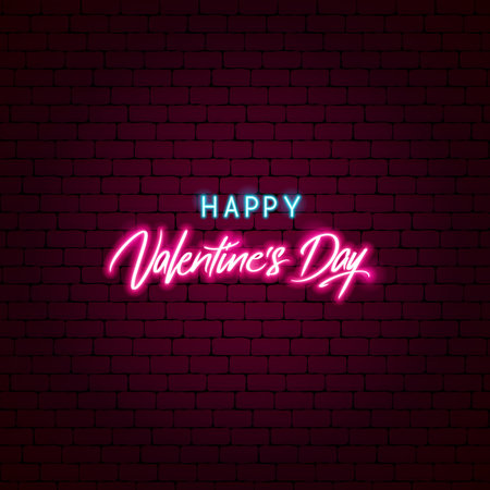 Valentine Day Neonのイラスト素材