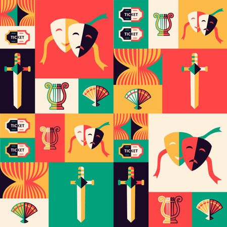 Theater Square Seamless Patternのイラスト素材